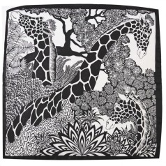 Pañuelo estampado jirafa blanco y negro